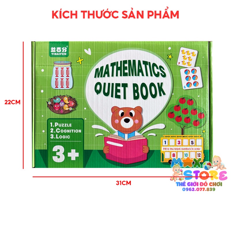 Học Liệu Toán học thông minh, Học Liệu Bóc Dán Montessori đầu đời Giáo Dục Sớm Cho Bé Từ 3 Tuổi