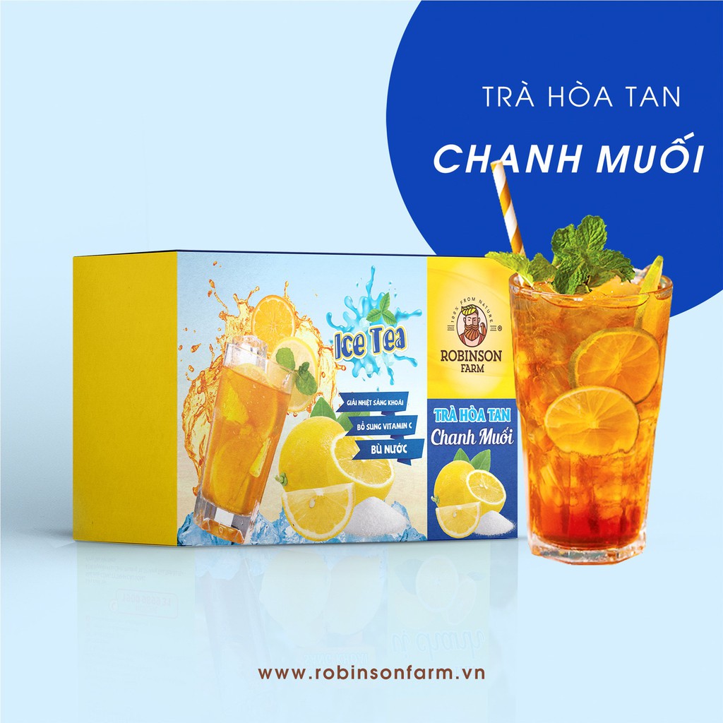 Trà Hòa Tan Vị Chanh Muối Robinson Farm 270gr (Hộp 18 gói x 15g)