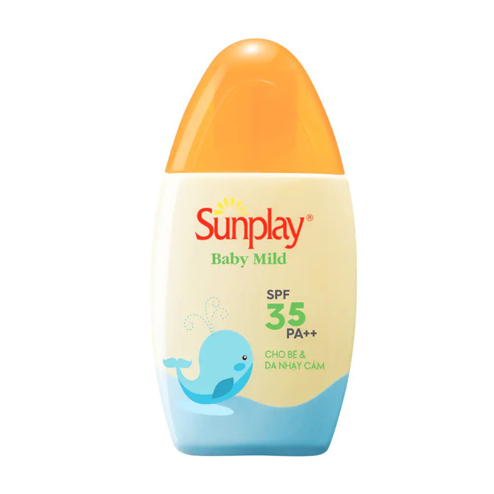 Sunplay Baby Mild SPF35+, PA++: Sữa chống nắng cho bé và da nhạy cảm