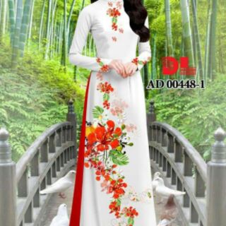 Vải áo dài hoa phượng