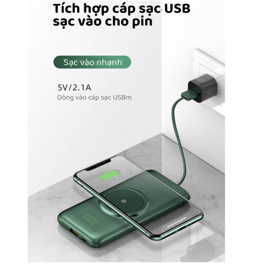 Pin dự phòng dung lượng lớn hỗ trợ sạc nhanh không dây P1 GreenPower  20.000mAh thế hệ mới 2021