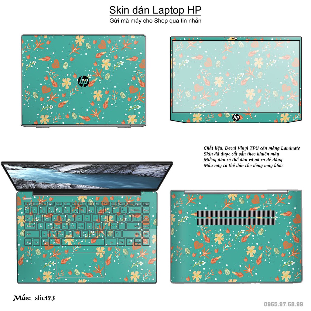 Skin dán Laptop HP in hình Hoa văn sticker _nhiều mẫu 29 (inbox mã máy cho Shop)