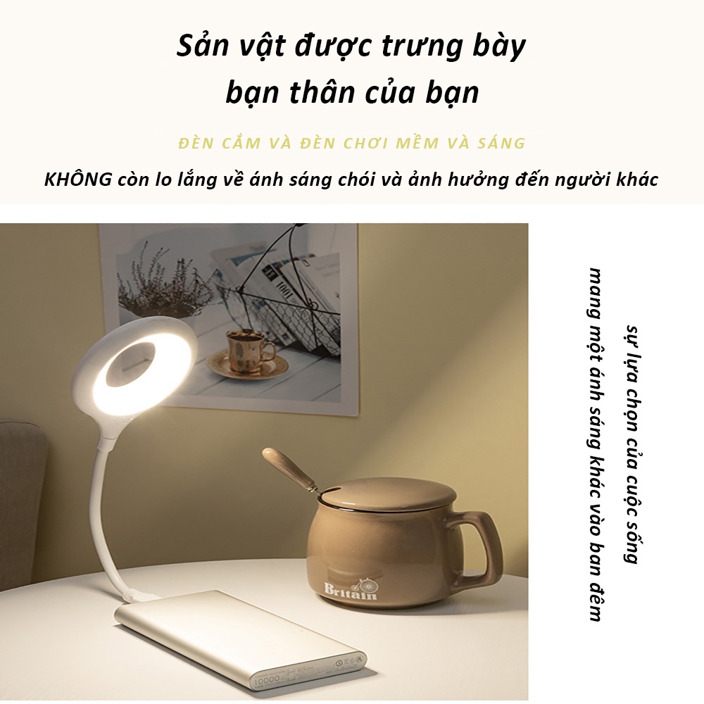 Đèn Led USB Di Động Để Bàn Cho Máy Tính PC Laptop Vòng Nhẫn