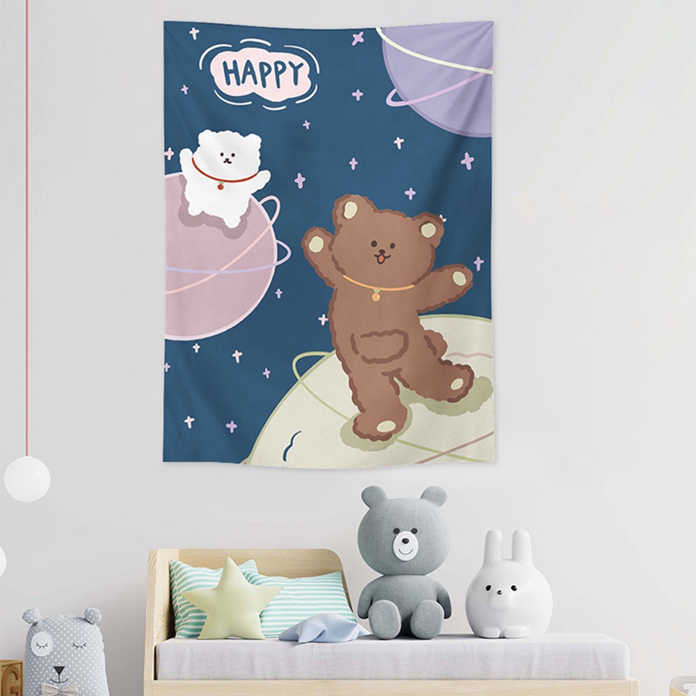 Thảm Treo Tường Họa Tiết Gấu Hoạt Hình Sáng Tạo 100x75cm