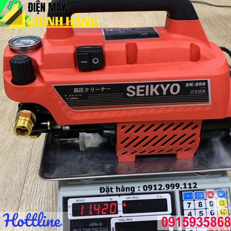 Máy rửa xe mini, Máy rửa xe cao áp, Seikyo SK999, Công suất 2500W, Có chỉnh áp