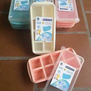 Combo 3 khay đá có nắp loại 8 viên nhựa Việt Nhật, khay đựng đồ ăn dặm cho bé