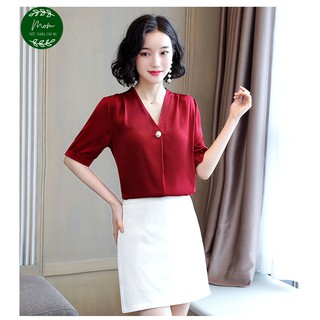 [SIÊU SALE] ÁO SƠ MI VẢI LỤA CỔ KIỂU CHO NỮ
