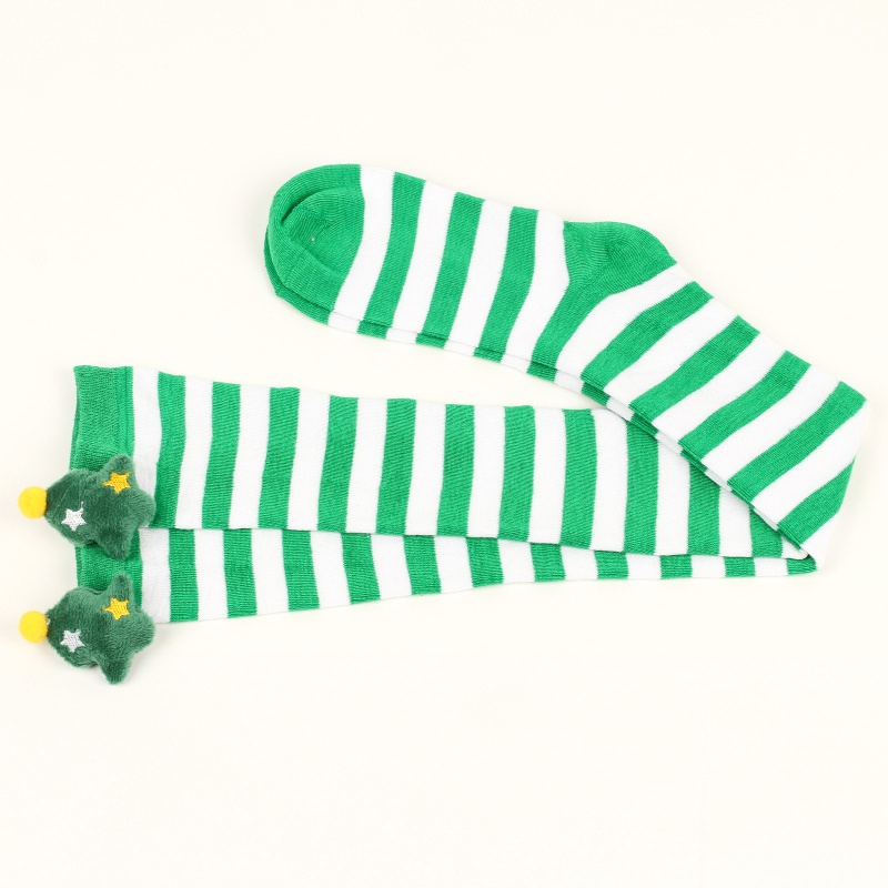 Tất Dài Qua Gối Họa Tiết Giáng Sinh Hoạt Hình Dễ Thương Cho Nữ