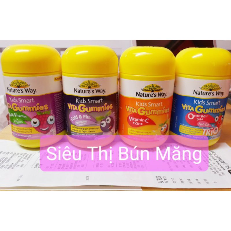 (cam kết chuẩn Auth kèm bill) kid smart vita gummies vitaminc zinc