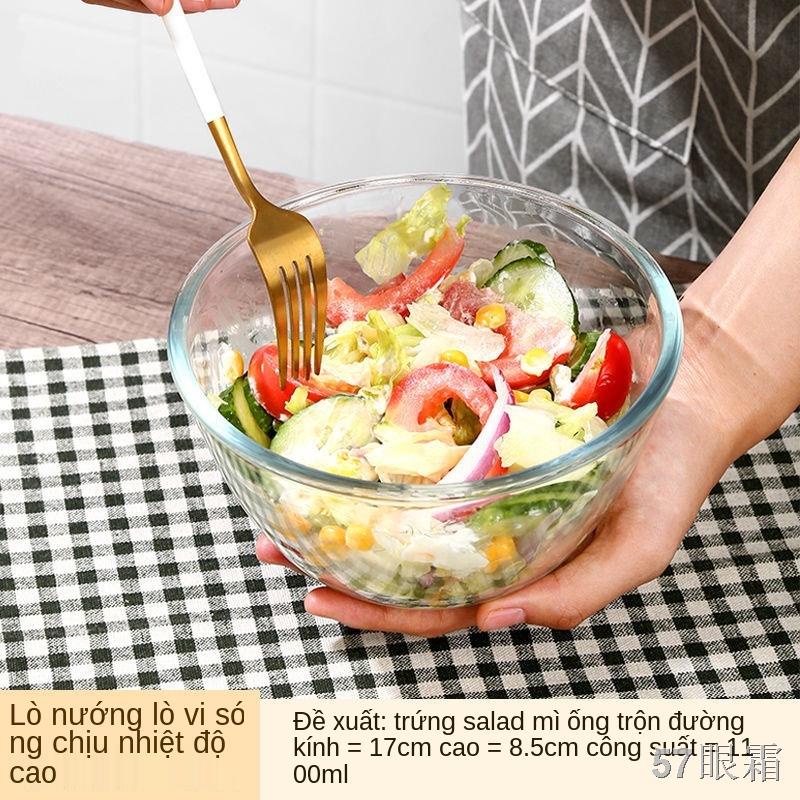 XBát thủy tinh trong suốt bát đựng salad gia dụng lớn lò vi sóng nướng bánh và chậu đánh trứng nhiệt độ cao chịu nhiệt đ