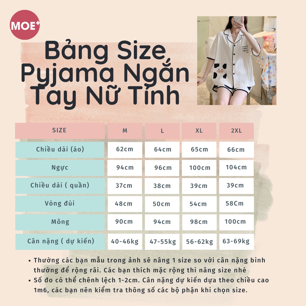 Bộ Ngủ Pyjama Cotton Nữ Tính Ngắn Tay | BigBuy360 - bigbuy360.vn