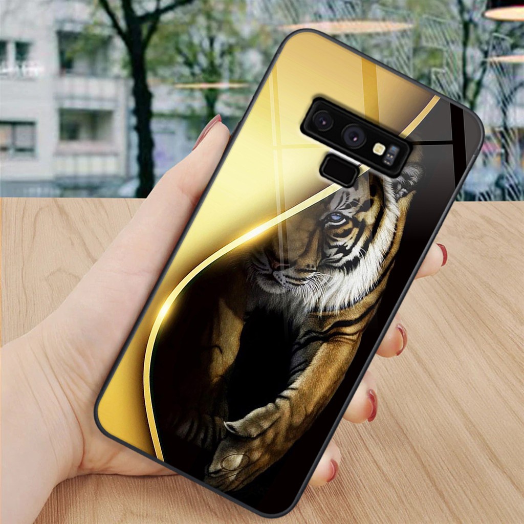 Ốp lưng kính CƯỜNG LỰC Samsung note8 . s9 plus (s9+) in hình rồng sói