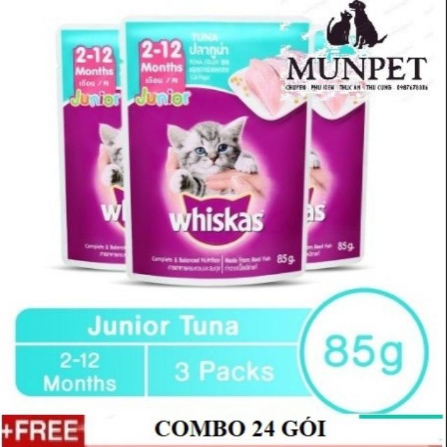 Pate Mèo Con Whiskas Junior Tuna 85g