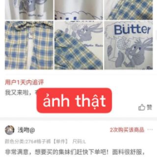 Set áo phông quần kẻ xanh