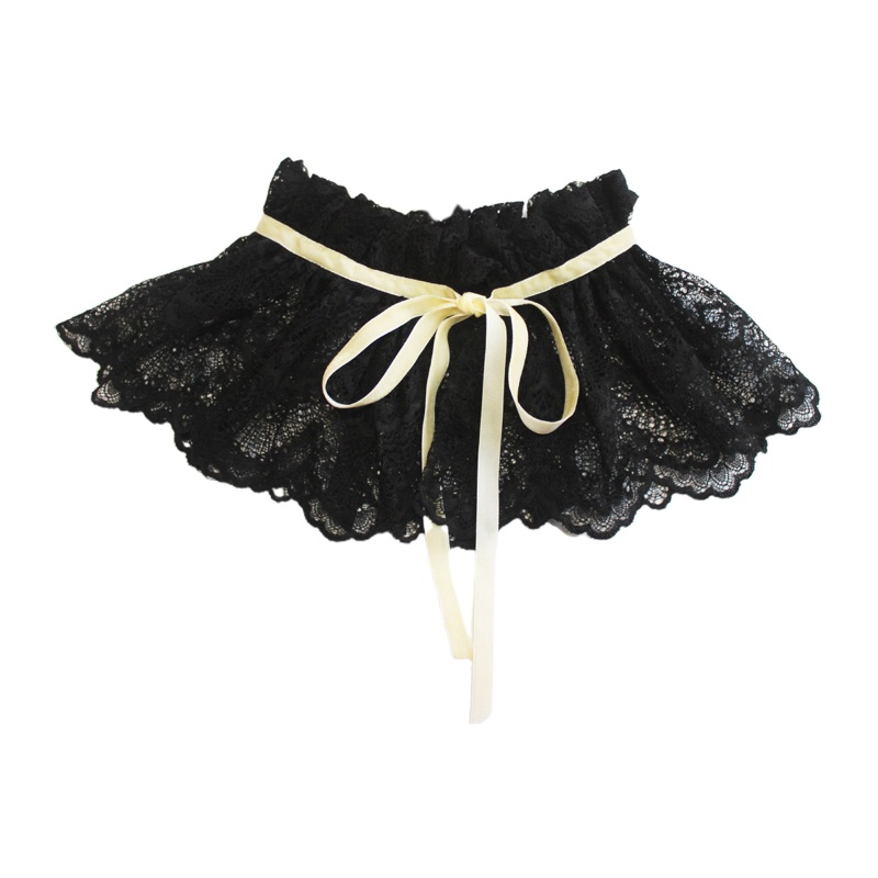 Khăn Choàng Cổ Ren Hoa Màu Đen Phong Cách Vintage Dành Cho Nữ