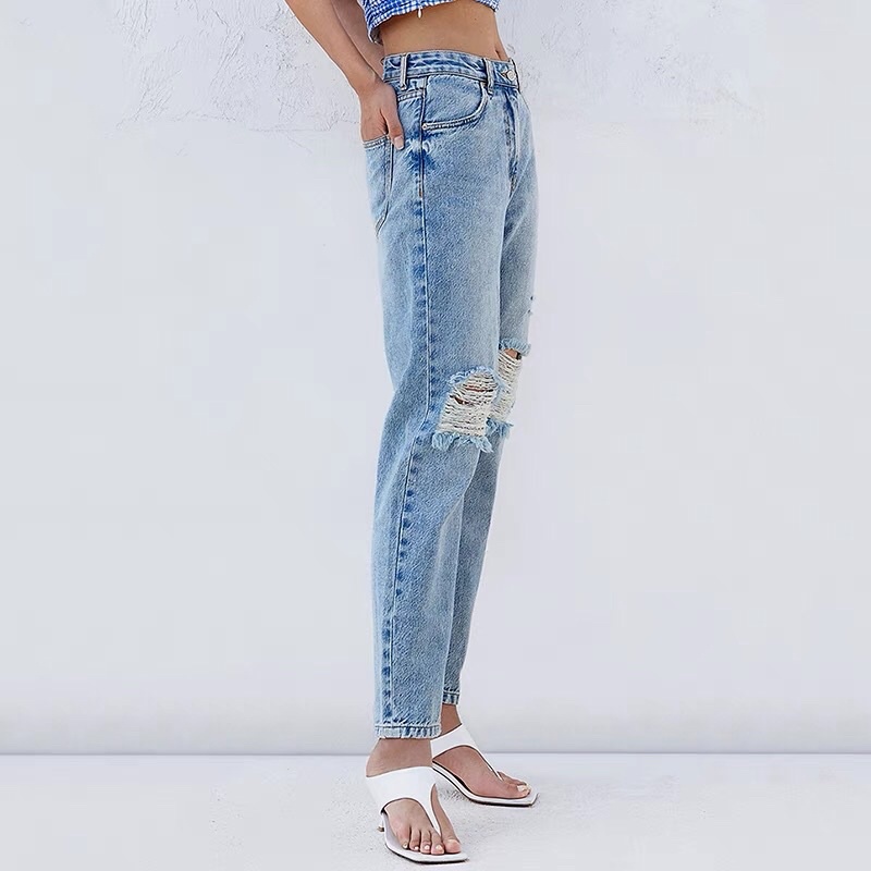 Quần jean xanh Mo&Co