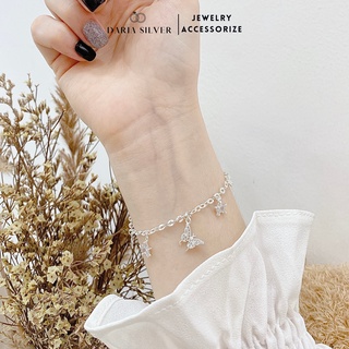 Vòng tay hồ điệp Daria Silver, lắc tay bạc ta đính đá lấp lánh