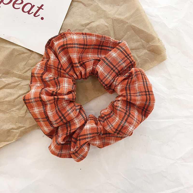 Dây Cột Tóc Cao Su Bản Lớn In Họa Tiết Phong Cách Preppy Thời Trang Xuân Hè Cho Nữ