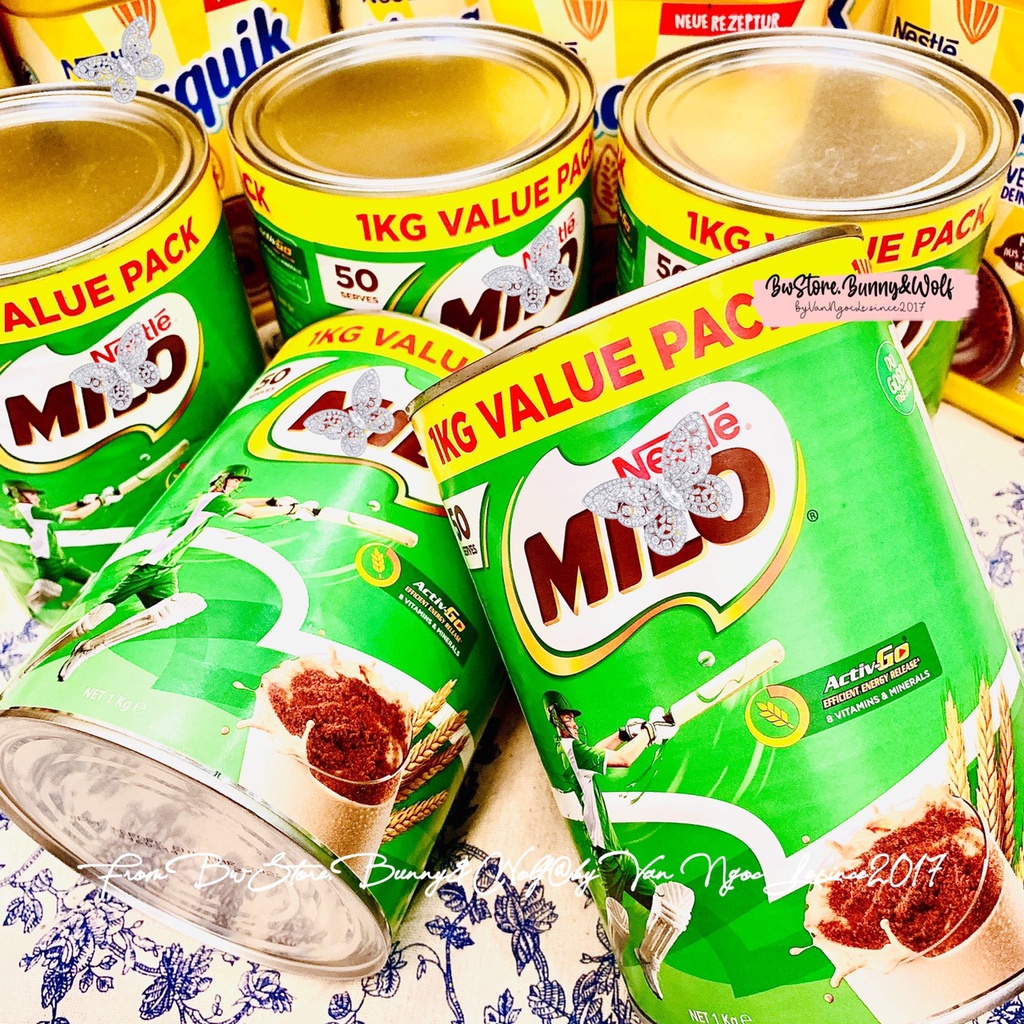Sữa Milo Úc Lon Thiếc Hộp 1kg bổ sung năng lượng cho trẻ