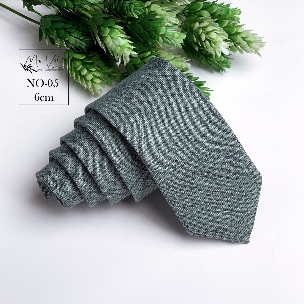 Cà vạt nam bản 6cm, họa tiết kẻ caro