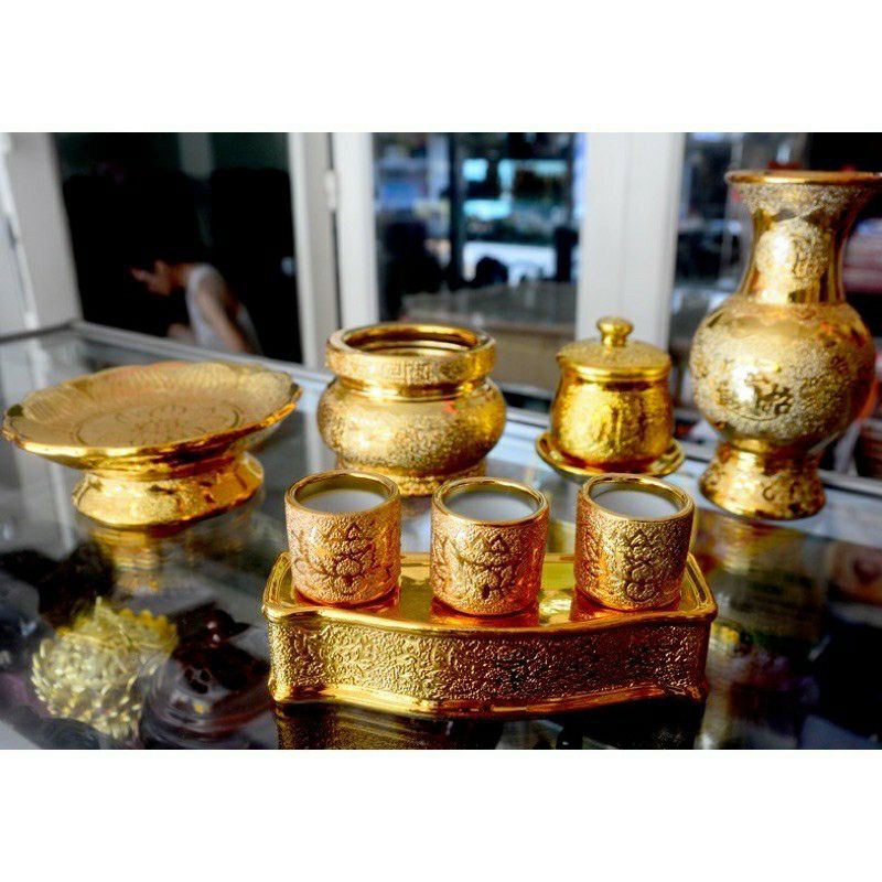 Ly nước thờ cúng kim sa vàng