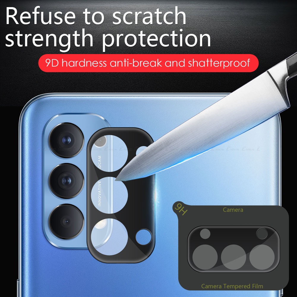 Kính Cường Lực 3D Bảo Vệ Ống Kính Máy Ảnh Toàn Diện Cho OPPO Reno8 Reno7 SE Reno6 Reno5 Reno4 Pro Plus Z F Lite