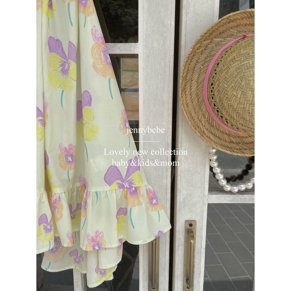 Váy Hoa Buộc Dây Hở Lưng Jennybebe Cao Cấp Bé Gái