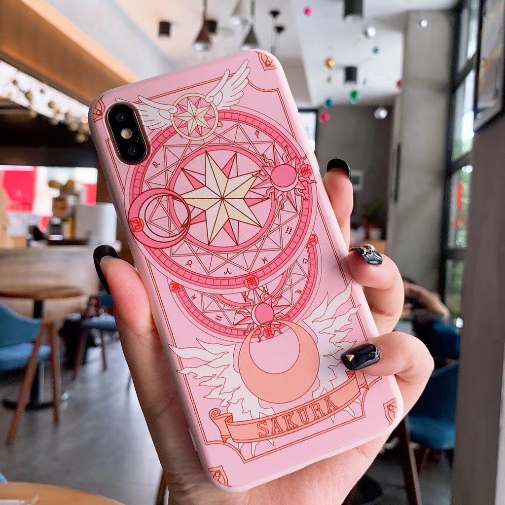 iPhone12pro 11 Ốp điện thoại mềm in hình phong cách Sakura màu hồng + kính cường lực bảo vệ màn hình cho Xsmax 7P 6S XR 8plus 7/8