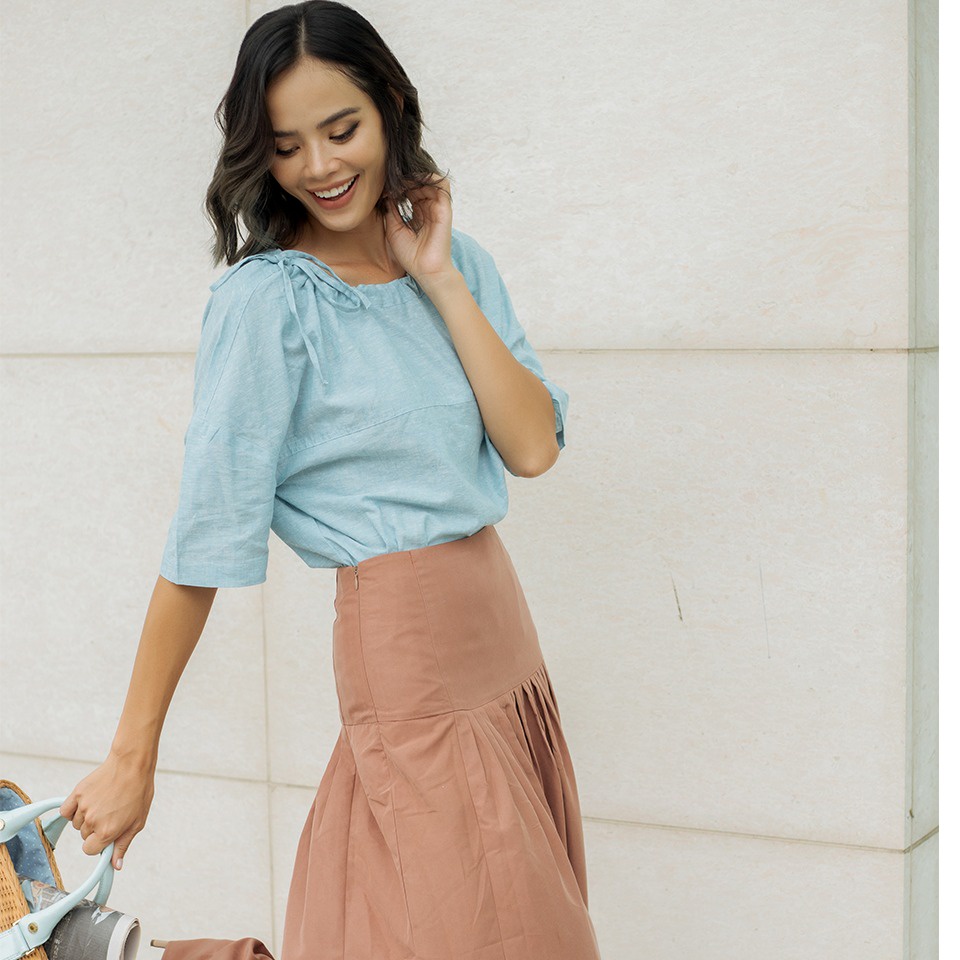 Áo Linen Xanh Harmory F2 Fashion &amp; Freedom - F2AK421