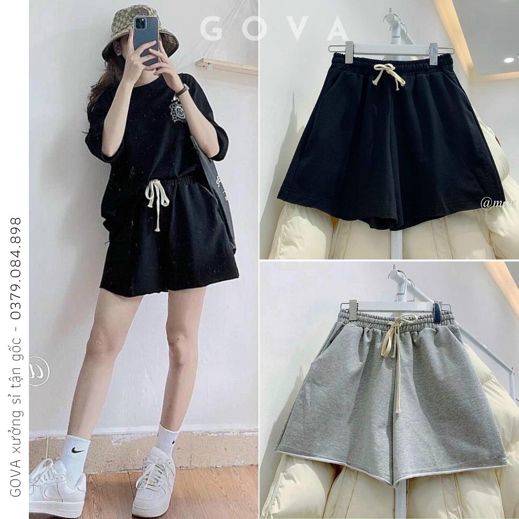 Quần Short NỈ DA CÁ Unisex  Quần Đùi Chất Nỉ Da Cá Nam Nữ Đều Mặc Được Basic GOVA