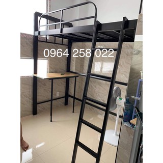 Giường kiểu 1 tầng có bàn học gỗ - ngang 1m dài 2m - freeship HCM (hình chụp thật)