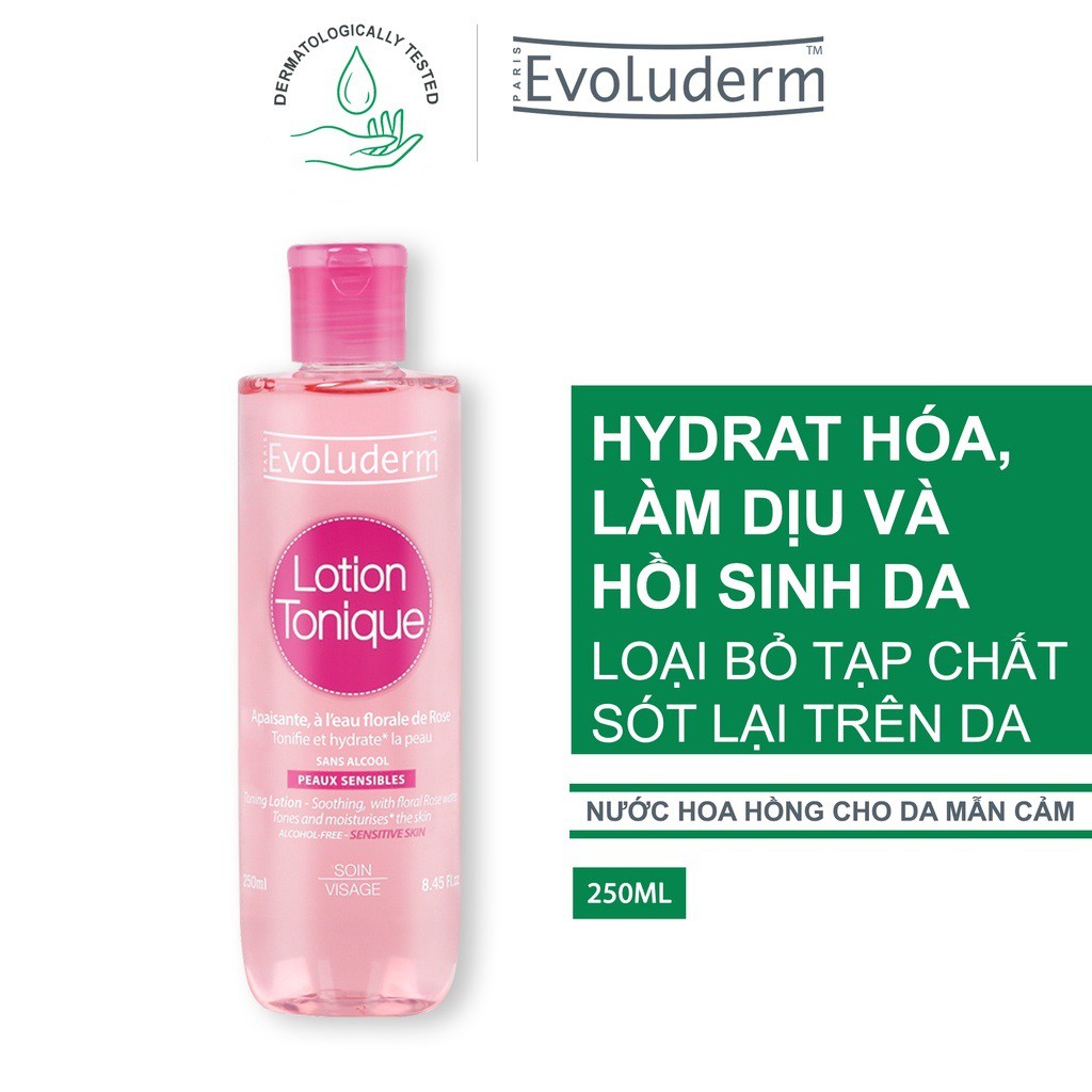Nước Hoa Hồng Evoluderm Se Khít Lỗ Chân Lông, Dưỡng Ẩm Và Làm Sạch 250ml
