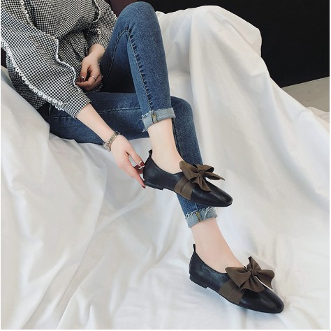 [VLANI] Giày búp bê nơ lụa mũi tròn | BigBuy360 - bigbuy360.vn