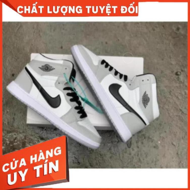 Giầy Jordan 1 xám trắng cao cổ hàng đẹp gía rẻ fullbox