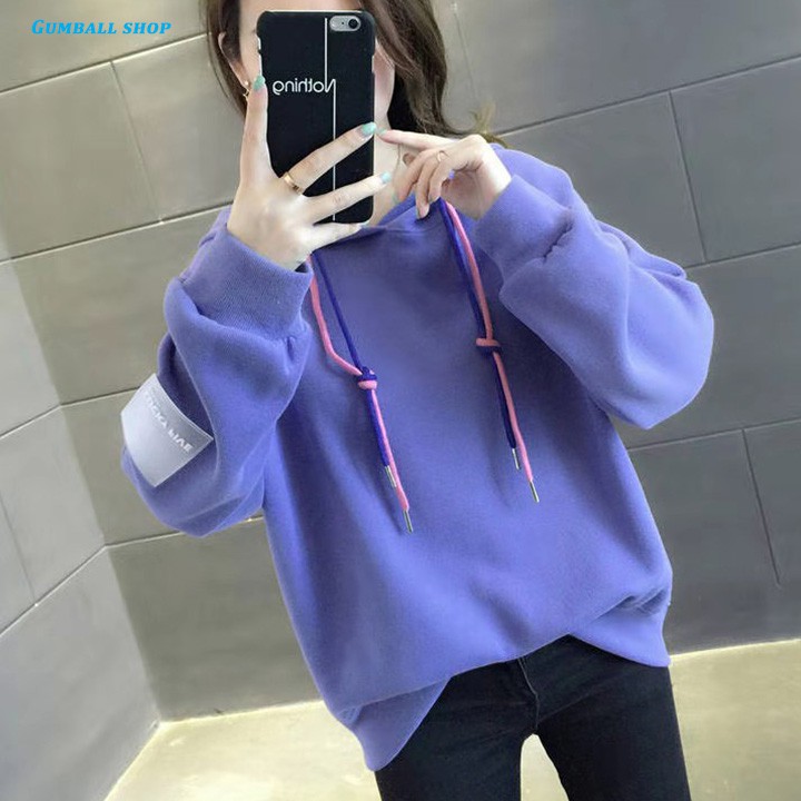 Áo hoodie nữ [ Freeship ] áo khoác hoodie nỉ nữ form rộng trơn thiết kế đơn giản, lót nỉ dày dặn phong cách Hàn Quốc