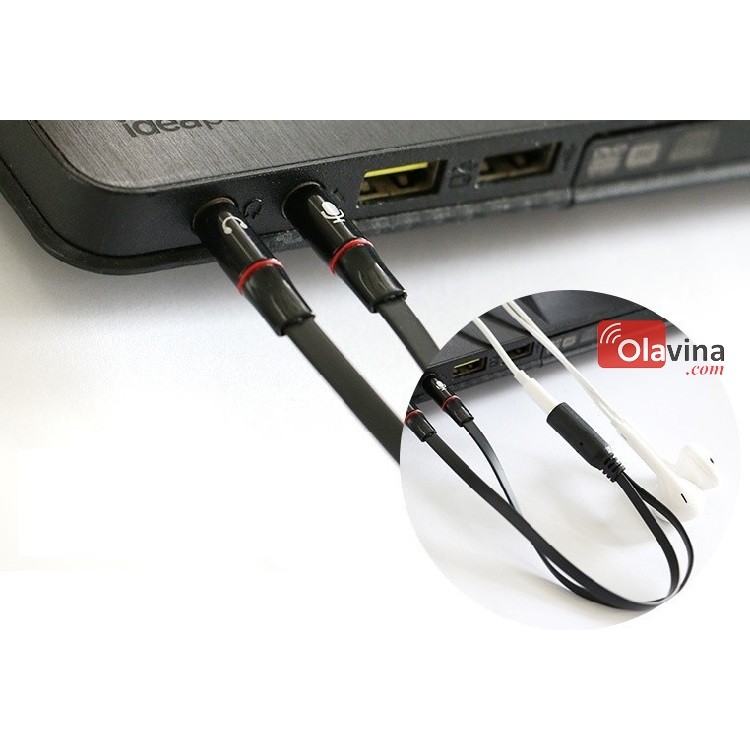 Cáp gộp cổng audio và micro 3.5 mm