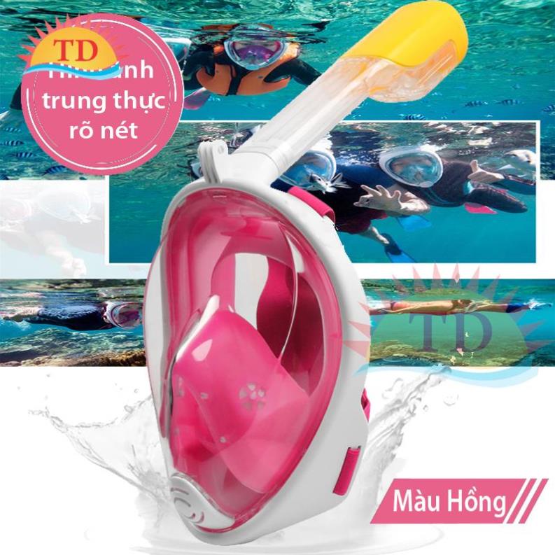 Mắt kính bơi Full Face Kèm Ống Thở Hỗ Trợ Gắn Camera Chống Nước Hiệu Quả (2 size người lớn và trẻ em)