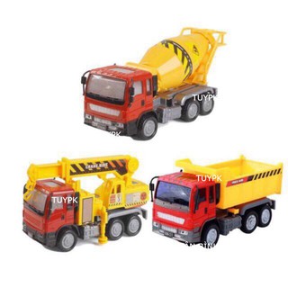 Đồ Chơi Xe Ô Tô Có Nhạc Đèn 3D Xe Cần Cẩu, Xe Trộn Bê Tông, Xe Ben