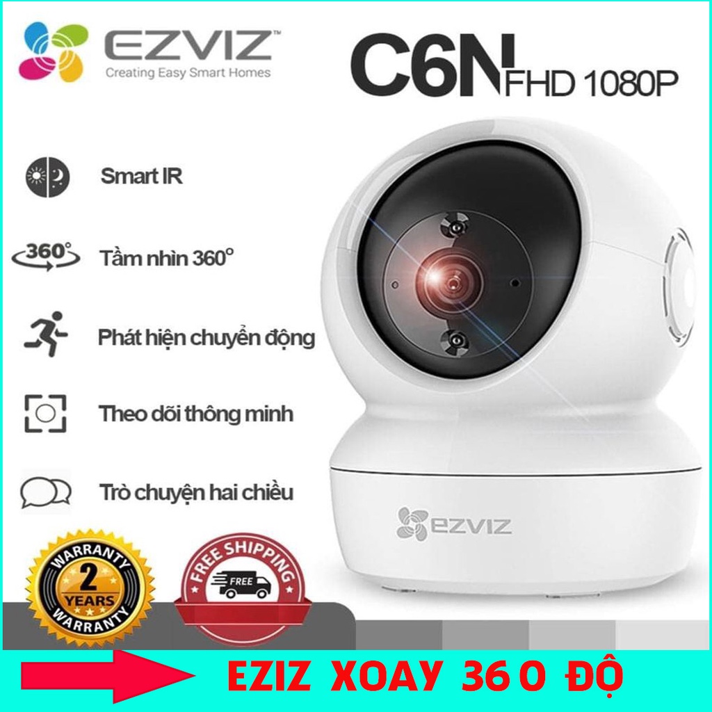 [Giá tốt nhất ]Camera Wifi thông minh EZVIZ C6N 1080P, hỗ trợ thẻ nhớ bảo hành 2 năm