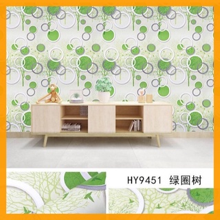 Giấy Dán Tường Sẵn Keo Chống Ẩm Bóng Cây Xanh Lá kt:10m x 45cm