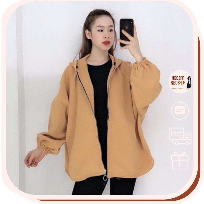 Áo khoác nỉ mùa đông nữ có mũ bo tay form rộng dày dặn mặc mùa đông 0211 G39 Kizoshop