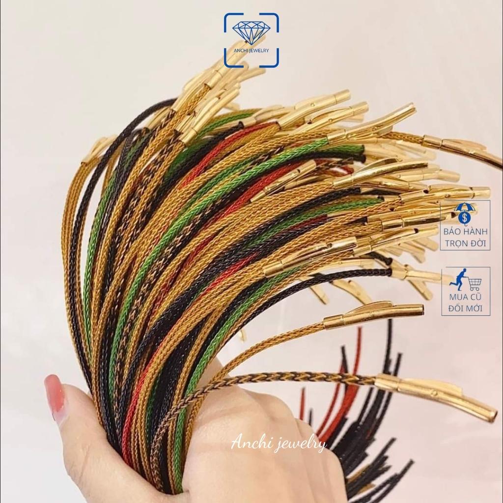 Vòng tay dây cước / thép đeo charm, lu thống, đồng điếu phong thuỷ, xỏ vòng handmade cho nam nữ -  dây nhỏ 2mm màu đỏ | BigBuy360 - bigbuy360.vn