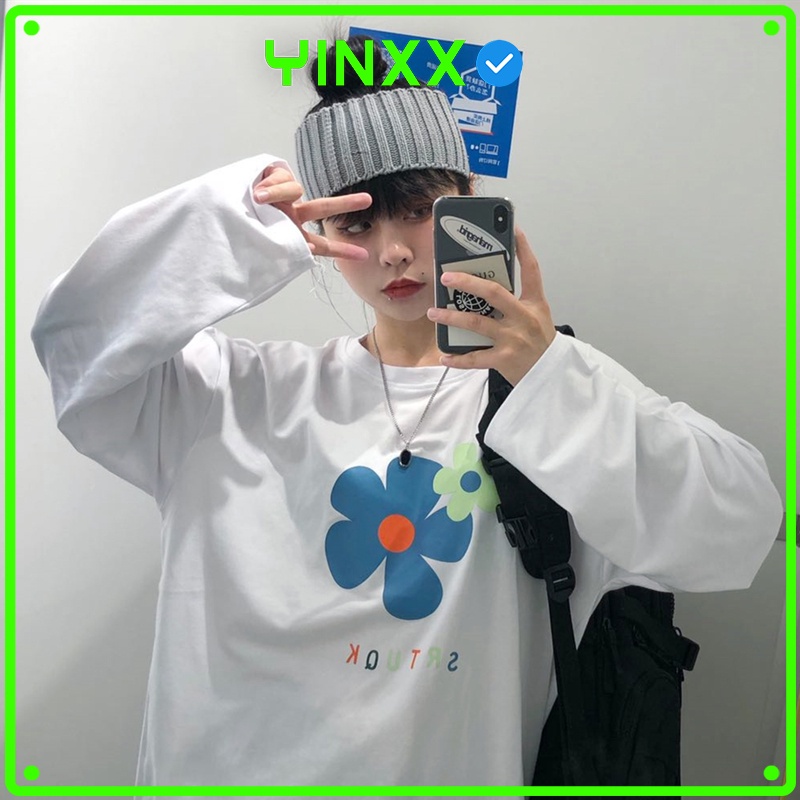 Áo thun tay dài form rộng Yinxx, áo sweater Unisex SW19