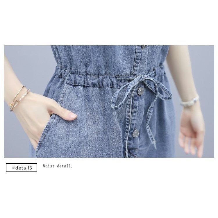Đầm denim Mỏng Dài Qua Gối Thời Trang Xuân Hè Hàng Mới Năm 2023