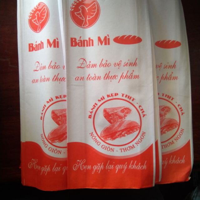 Túi giấy bánh mì - bịch 100 cái