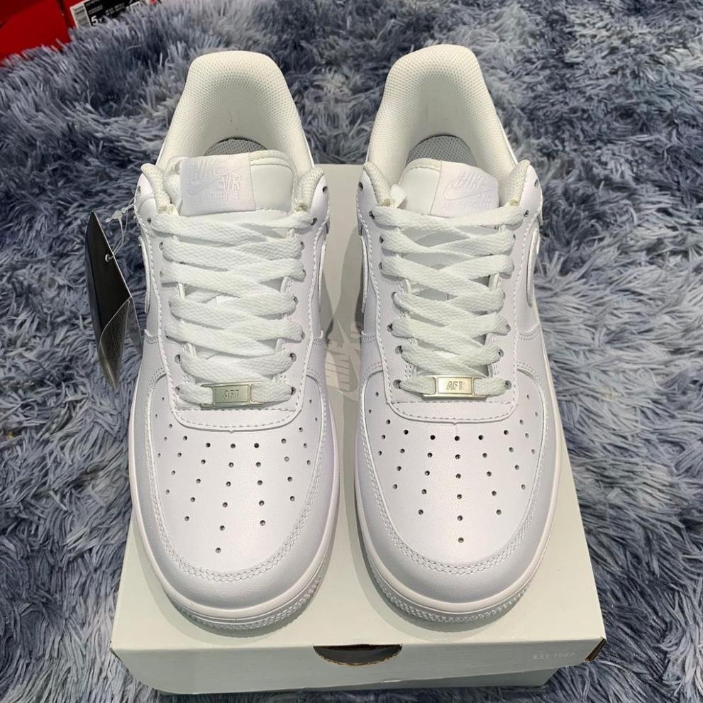 Giày Giá Rẻ Nam Nữ Nike Air Force 1 AF1 Trắng Cổ Thấp Đế Khâu, Giày Thể Thao Thời Trang Full Box Bill .