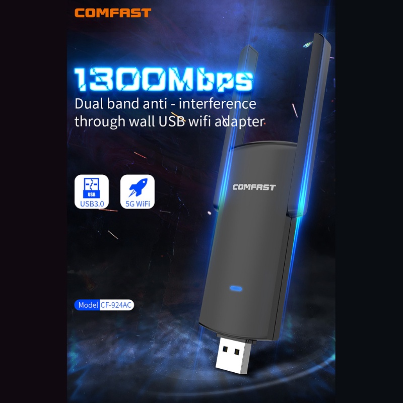 Thiết bị thu sóng wifi băng tần kép không dây Comfast 924AC USB3.0 1300Mbps | BigBuy360 - bigbuy360.vn