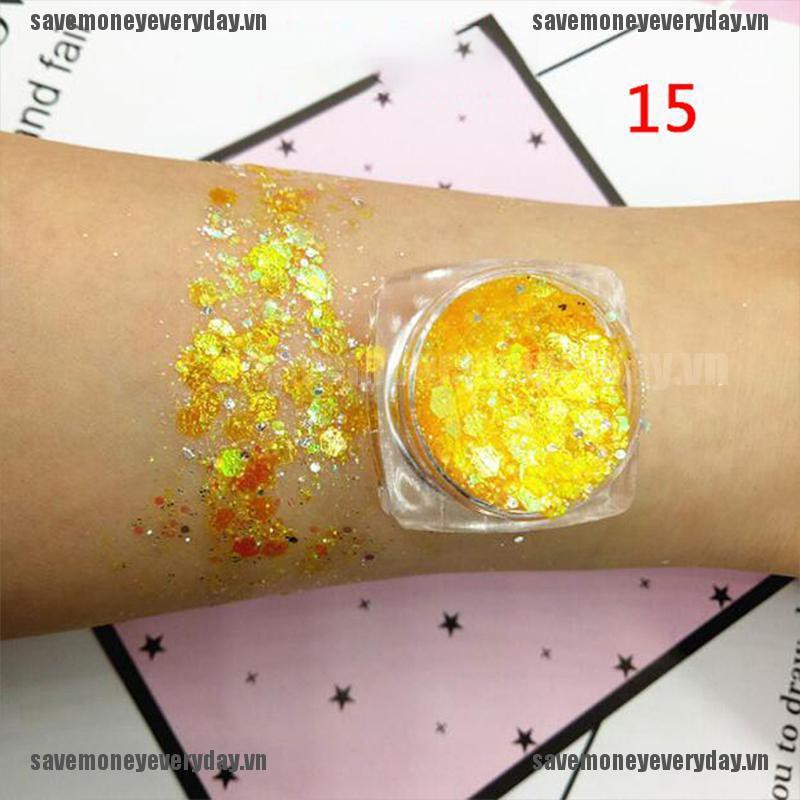 [Save] Mermaid holographic glitter powder face eye shadow body makeup nail art [VN]