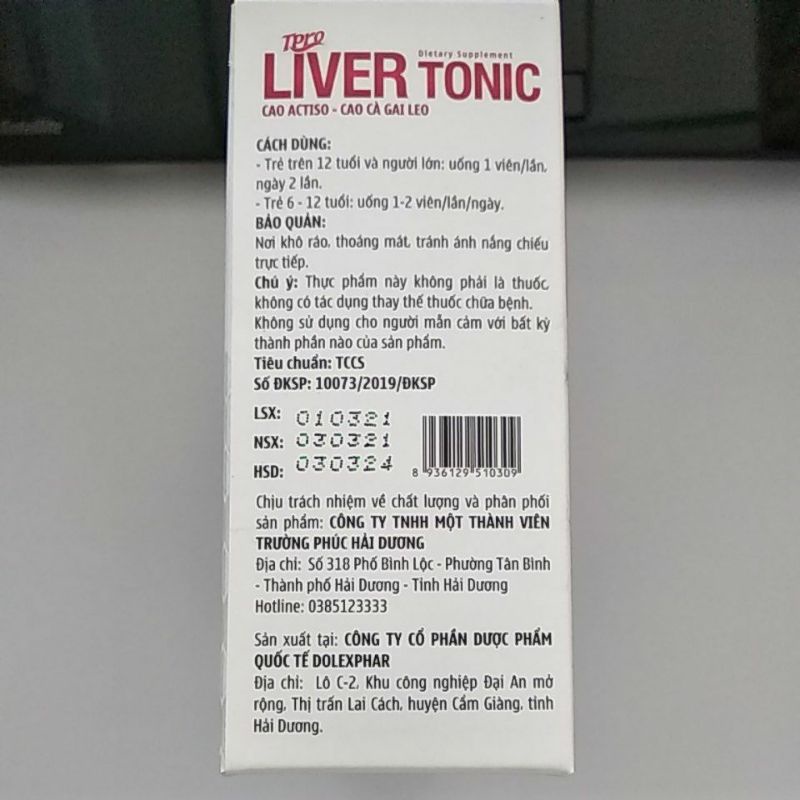 LIVER TONIC  hộp 60 viên