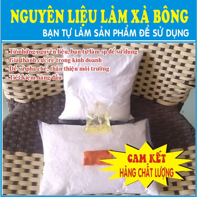 NGUYÊN LIỆU LÀM XÀ BÔNG (NƯỚC RỬA CHÉN, RỬA XE, LAU SÀN...)